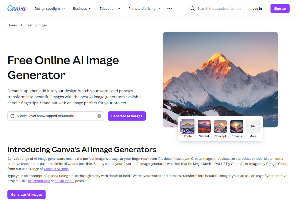 بهترین ابزارهای ساخت عکس با هوش مصنوعی | Canva AI Image Generator